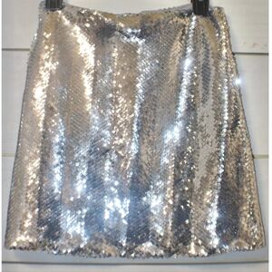 NWT Gianni Bini Silver Sequin Skirt, Girls Size 14